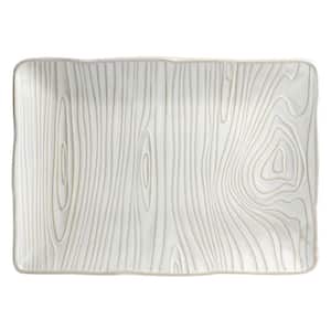 14in Stoneware Wood Pattern Serving Plate