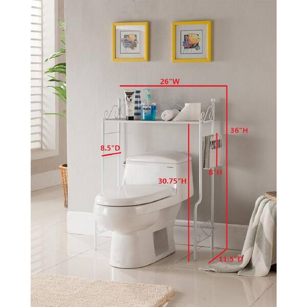 Kings Brand Furniture White Freestanding Etagere Bathroom Shelf