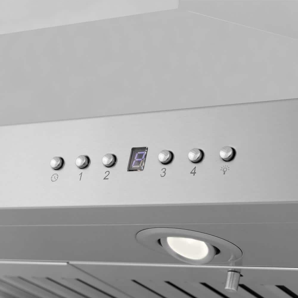 36'' Convertible Stainless Steel Island Range Hood with Charcoal Filter