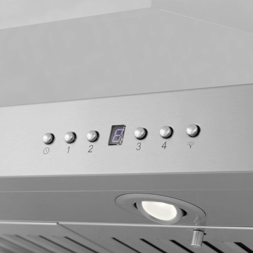 30 Inch Stainless Steel Island Range Hood with Bluetooth Speakers