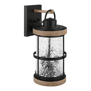 Fuller Park 3-Light Matte Black Outdoor Wall Sconce Cylinder Lamp