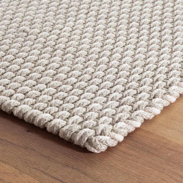Two-Tone Rope Handwoven Platinum/Ivory 8 ft. x 10 ft. Outdoor Area Rug