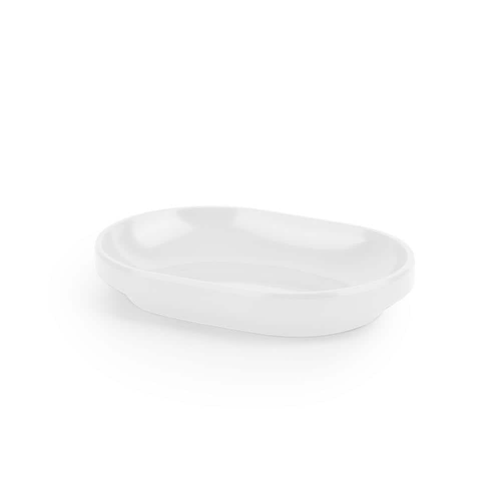 White Glossy Melamine Bathroom Soap Dish