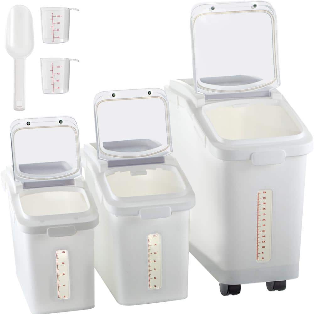 81L/102L Large Capacity Kitchen Storage Bins Ingredient Container Sugar Flour  Bin With Wheel - AliExpress