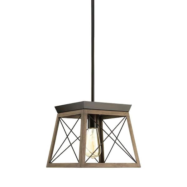 Briarwood Collection 1-Light Antique Bronze Kitchen Farmhouse Mini-Pendant Hanging Light