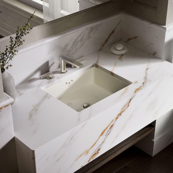 KOHLER Kathryn 19.8 in. x 15.63 in. Undermount Bathroom Sink in Biscuit Vitreous China