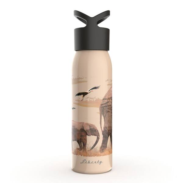 Liberty 12 oz. Safari Cream Insulated Stainless Steel Water Bottle with D-Ring Lid