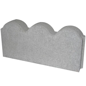12 in. x 2 in. x 5.25 in. Pewter Straight Scallop Concrete Edger