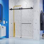 Luna 56 in. - 58 in. W x 74 in. H Frameless Bypassing Sliding Shower Door in Matte Black
