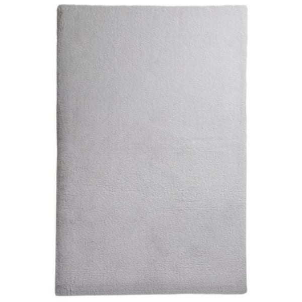 Mmlior Light Gray 4 ft. x 6 ft. Soft Faux Rabbit Fur Area Rug
