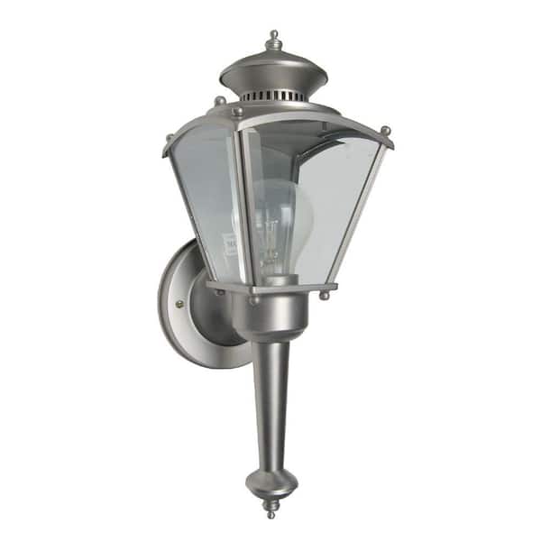 Designers Fountain Kinsley 15.5 in. Pewter 1-Light Outdoor Line Voltage Wall Sconce with No Bulb Included
