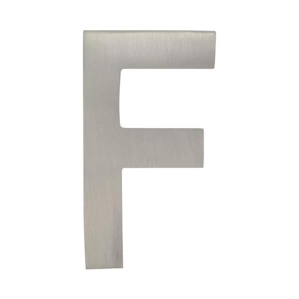 Architectural Mailboxes 4 in. Satin Nickel Letter F Floating House ...