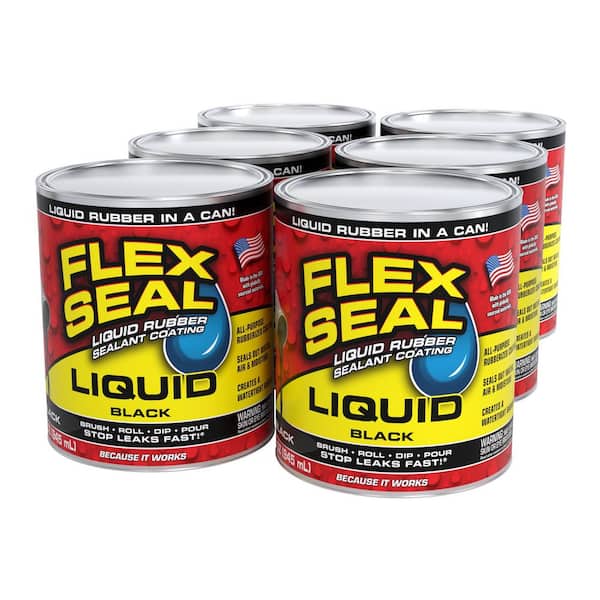 FLEX SEAL FAMILY OF PRODUCTS Flex Seal Liquid Black 32 Oz. Liquid Rubber Sealant Coating (6-Pack)
