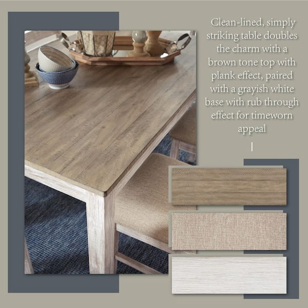 Signature DESIGN BY ASHLEY Skempton 7-Piece Rectangle White MDF