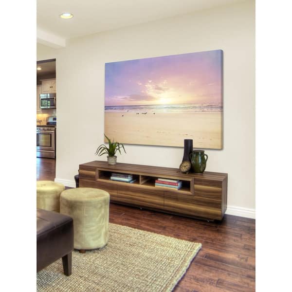 Unbranded 16 in. H x 24 in. W "The Beach is My Happy Place" by Marmont Hill Printed Canvas Wall Art