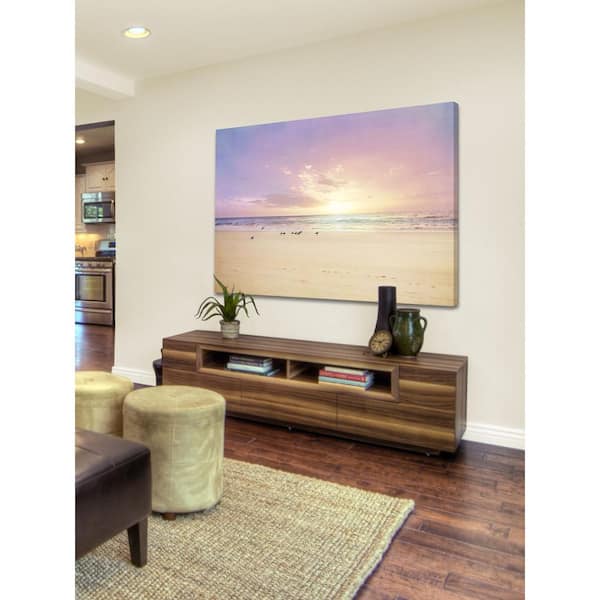 Unbranded 30 in. H x 45 in. W "The Beach is My Happy Place" by Marmont Hill Printed Canvas Wall Art