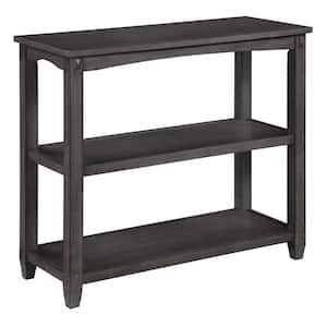 Lane 36 in. Slate Gray Rectangle Wood Console Table with 3 Shelves