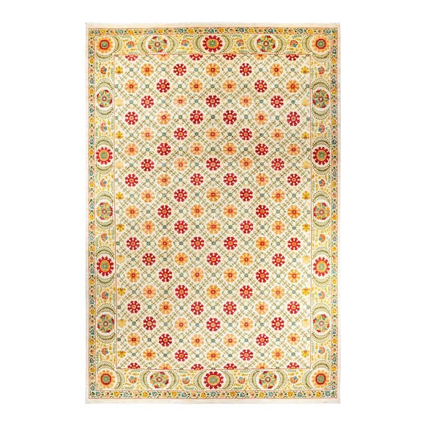 Chloe & Olivia Home Suzani Handmade Ivory 17 ft. 10 in. x 11 ft. 10 in. Indoor Area Rug