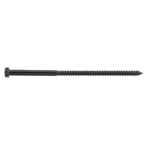 DECKMATE 3/8 in. x 8 in. Black Exterior Hex Head Lag Screw (25