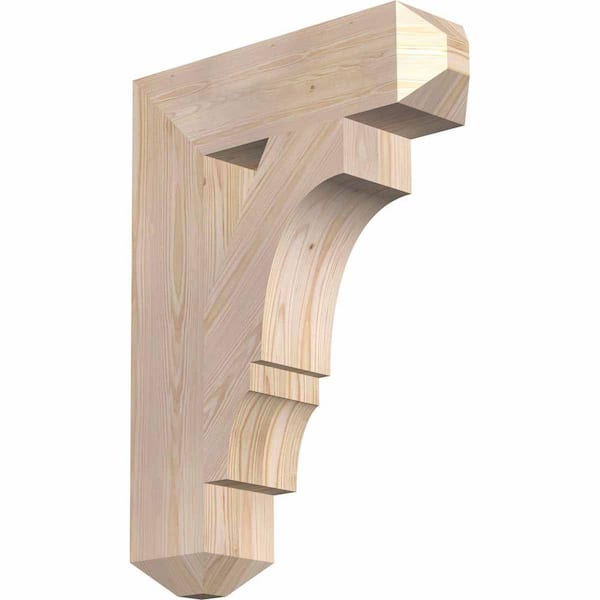 Ekena Millwork 5.5 in. x 30 in. x 22 in. Douglas Fir Balboa Craftsman Smooth Bracket