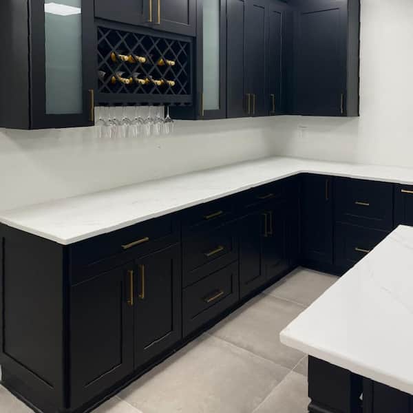 Living Room 27.56 in. W x 15.75 in. D x 50.39 in. H in Grey Assemble Upper Diagonal Kitchen Cabinet with Wine Glass Rack