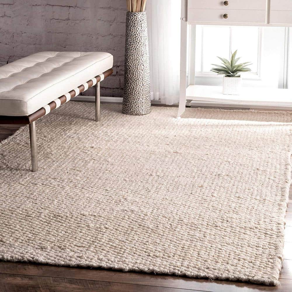 Organico 8' x 10' Ivory Handcrafted Jute Area Rug