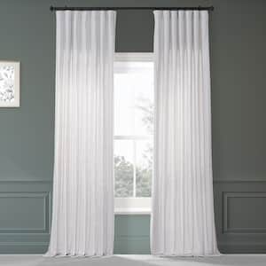 Prime White Dune Textured Solid Cotton Light Filtering Curtain Pair - 50 in. W x 108 in. L (2 Panels)