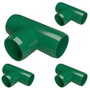 1 in. Furniture Grade PVC Tee in Green (4-Pack)