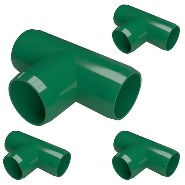 Formufit 1-1/4 in. Furniture Grade PVC Tee in Green (4-Pack)