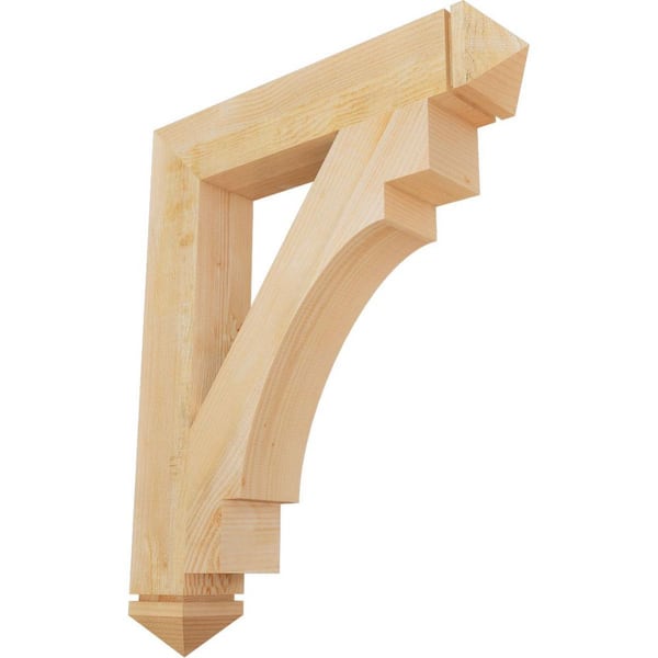 Ekena Millwork 6 in. x 42 in. x 34 in. Douglas Fir Merced Arts and Crafts Rough Sawn Bracket