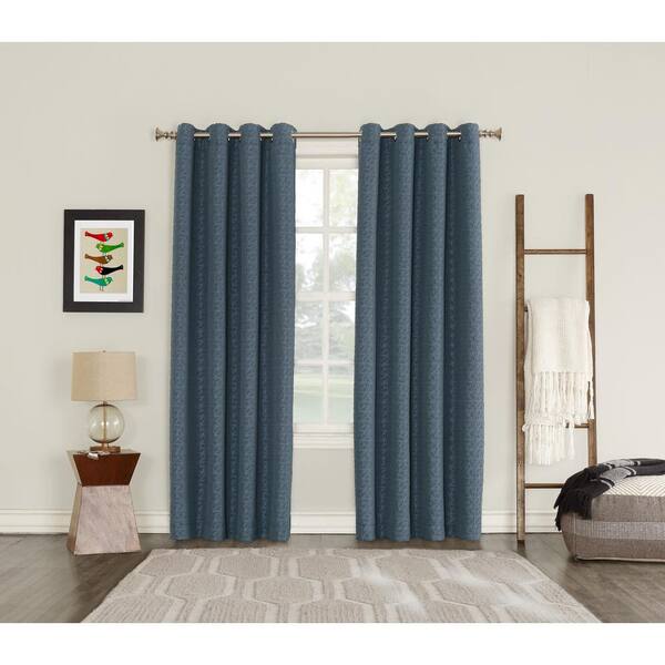 Sun Zero Talin Indigo Lined Blackout Grommet Curtain - 52 in. W x 84 in. L