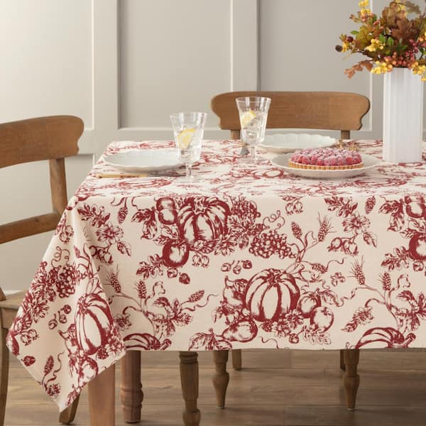 Pumpkin Toile Tablecloth, Spice - 60"W x 120"L