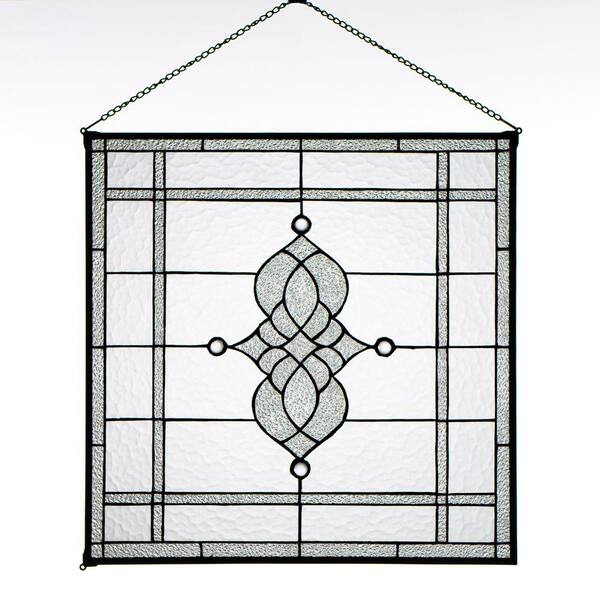 Home Decorators Collection 24 in. W Jansen Clear Square Art Glass