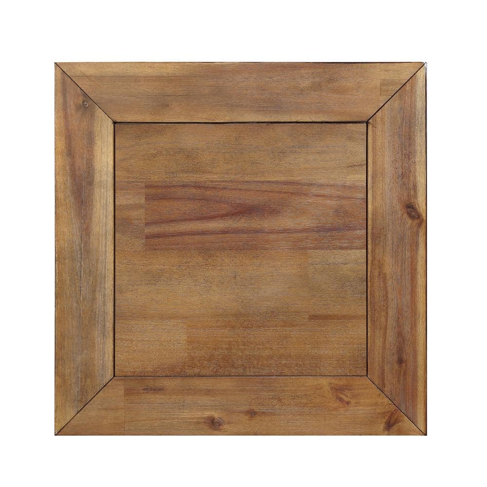 Rustic Acacia Honey & Black Metal Framed End Table