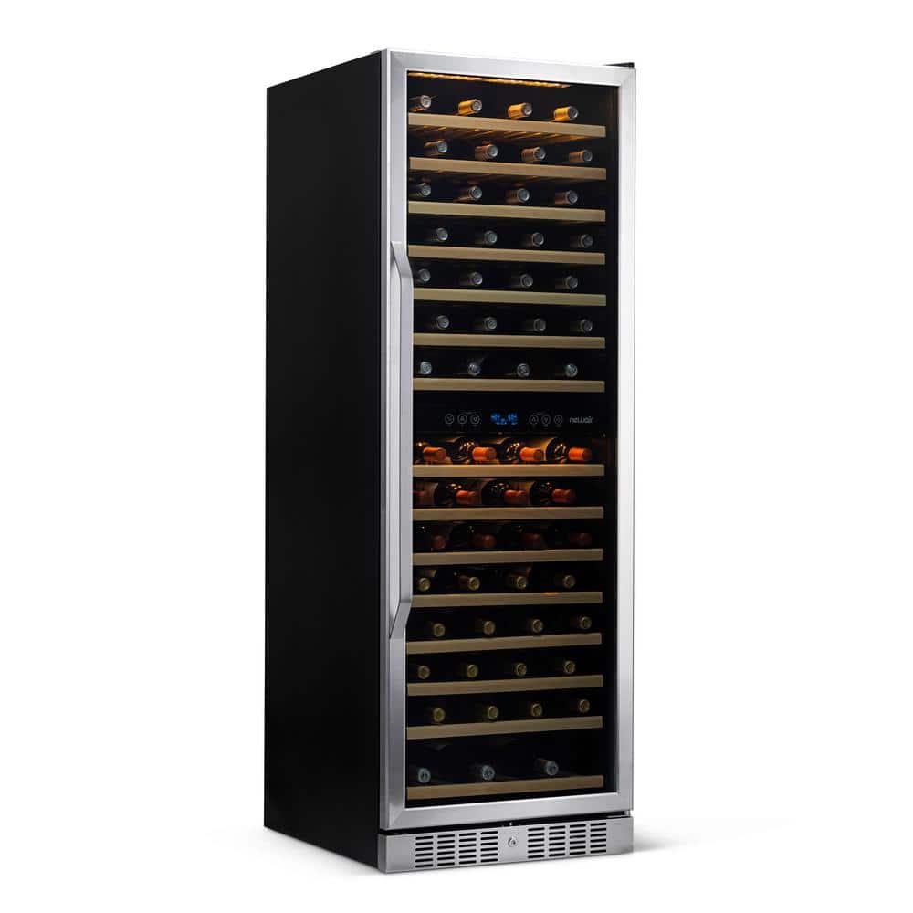 Stainless Steel Dual Zone 160 Bottle Wine Cooler with LED Lighting