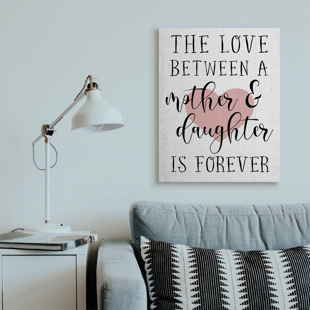 Love Between Mother and Daughter Motivational Quote Canvas Wall Art