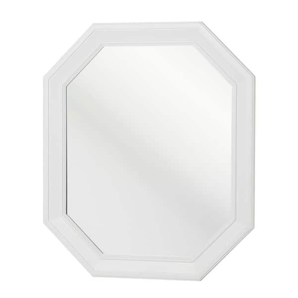 Home Decorators Collection 24 in. W x 28 in. H Framed Octagon Bathroom Vanity Mirror in White