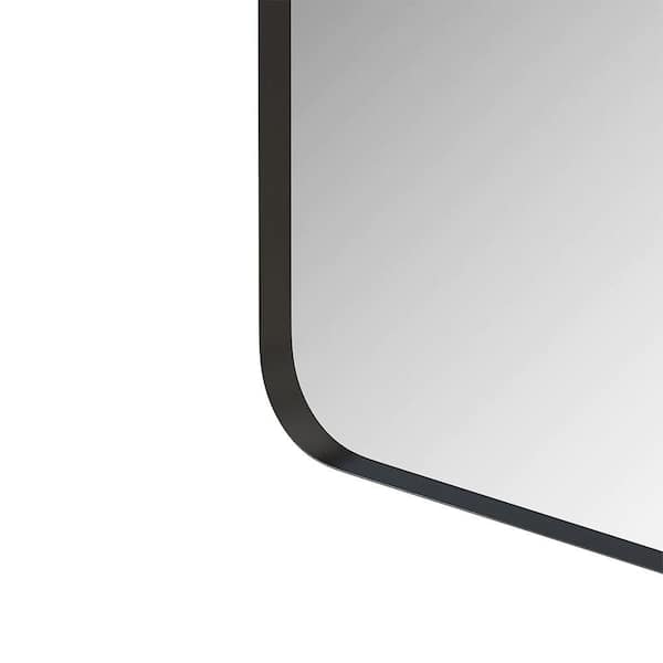 Black 36.02 in. W x 36.02 in. H Farmhose Square Glass Framed Mirror Wall Mirror Wall Decor Mirror