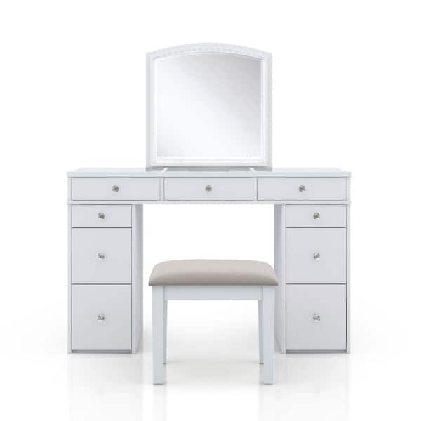 Louise white deals vanity with stool