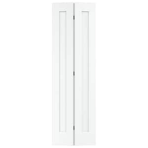 24 in. x 80 in. 1 Panel Madison White Painted Smooth Molded Composite Closet Bi-fold Door