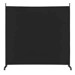 6FT Single Panel Room Divider with Wheels Rolling Fabric Partition Privacy Screen