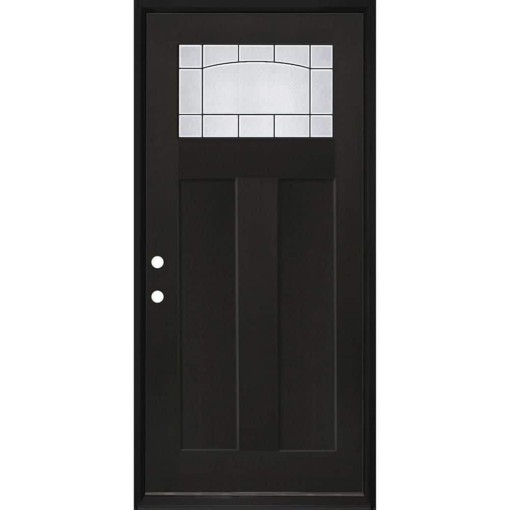 Regency 36 in. x 80 in. 1/4 TopL Empire Deco Glass RHIS Onyx Fiberglass Prehung Front Door with 4-9/16 Jamb price history on PriceWatchPro