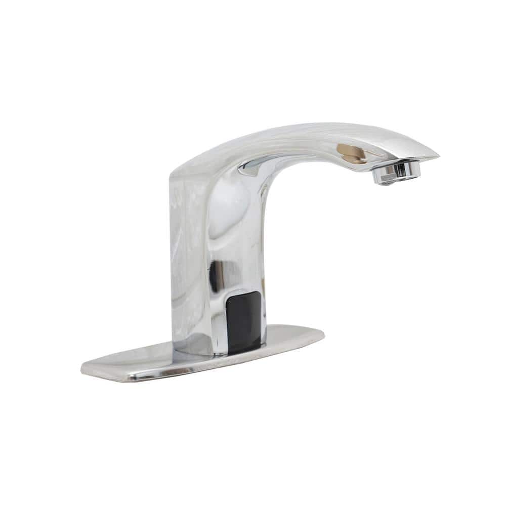 Automatic Sensor Touchless Single Hole Bathroom Sink Faucet With Deck Plate