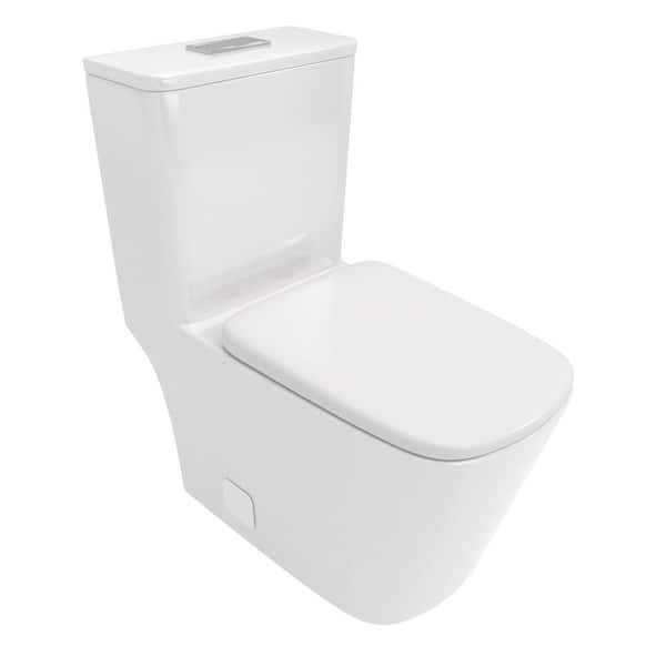 1-Piece 1.1/1.6 GPF Dual Flush Elongated Toilet in White Seat Included