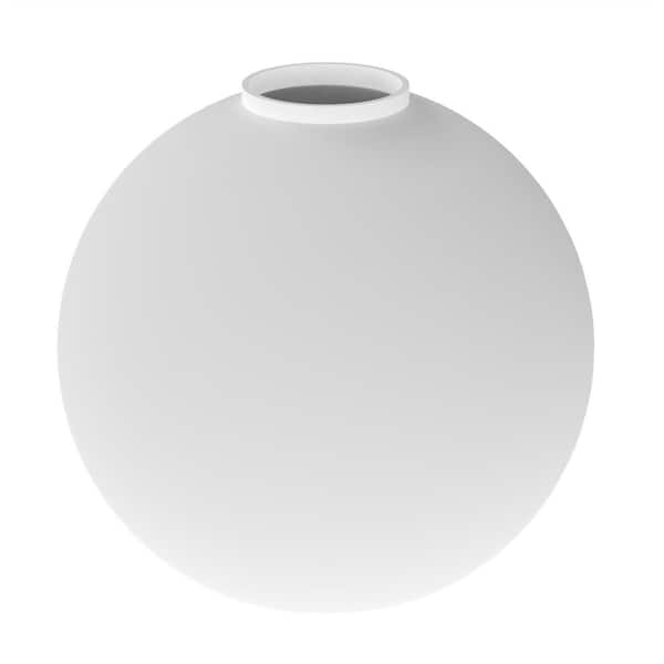 6 in. Milk White Glass Globe Vanity Shade with 6 in. Neckless Fitter