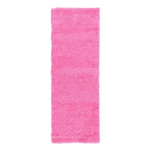 Solid Shag Taffy Pink 2' 0 x 6' 5 Area Rug