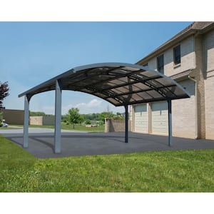Arizona Breeze 19 ft. x 16 ft. Gray Double Arch Shape Carport with Solid Roof Panels