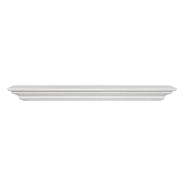 Pearl Mantels 6 ft. Crisp White Finish Cap-Shelf Mantel