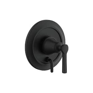 Northerly 1-Handle Pressure Balance Trim Kit in Satin Black with Diverter on Valve (Valve Not Included)