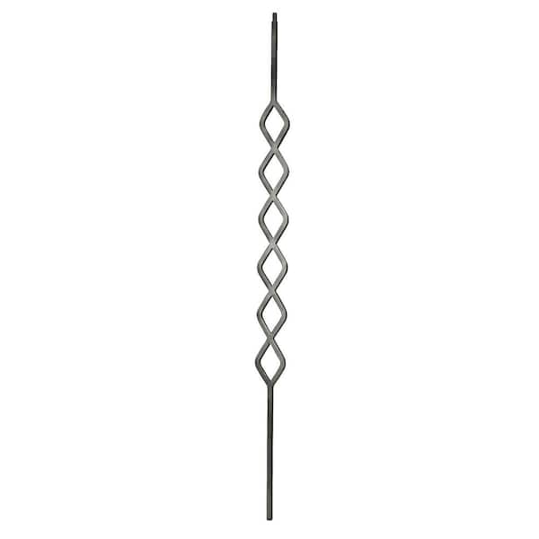 arteferro 44 in. x 2 3/4 in. Diamond Accent Design Warm Nickel Powder Coated Wrought Iron Metal Stair Baluster
